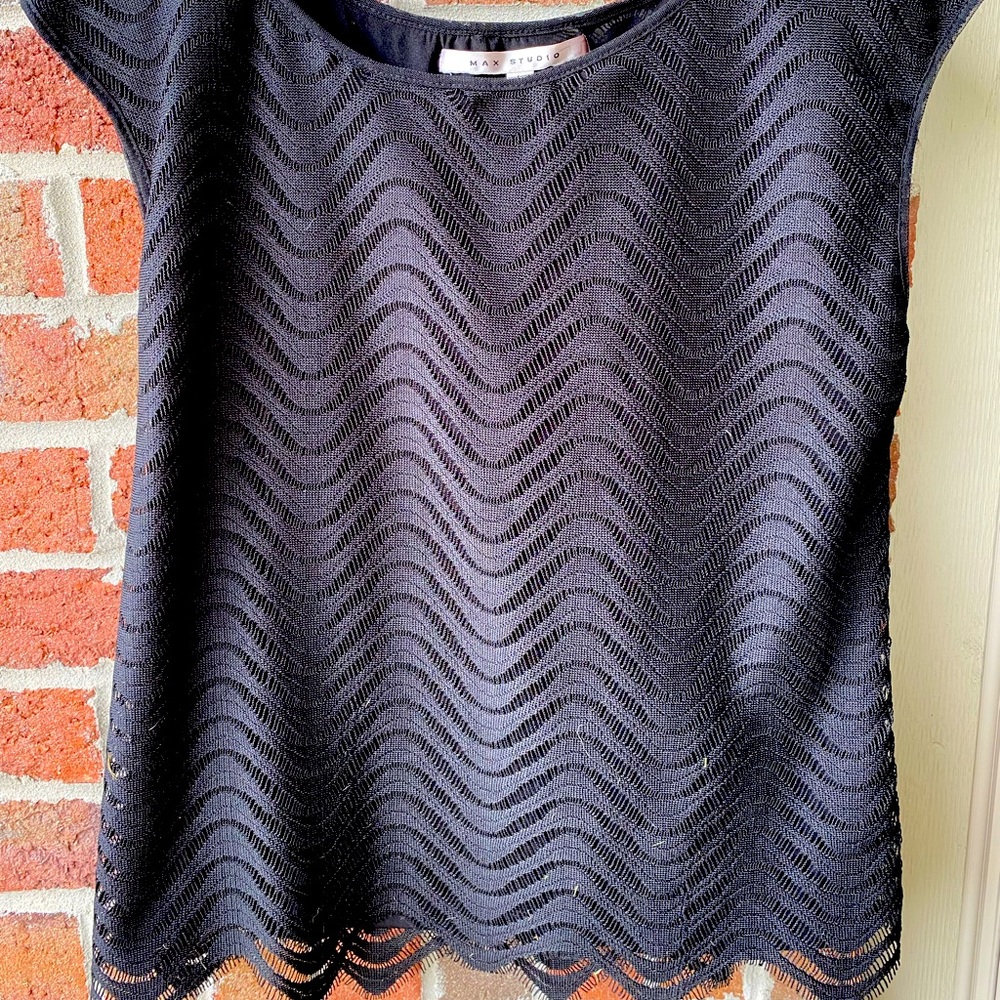 Max Studio L top beautiful texture with lining.